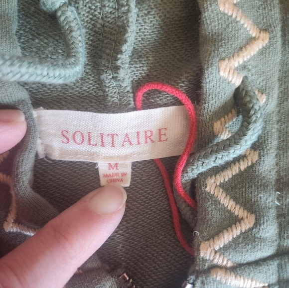 Green Embroidered Zip-Up Dress Sz Med - Picture 4 of 9